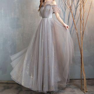 Embellished Mesh A-line Evening Gown (various Designs)