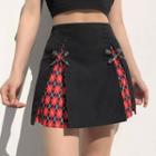 Plaid Print Mini A-line Skirt