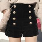 Velvet Buttoned Shorts