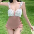 Bow Accent Ruffle Swimsuit