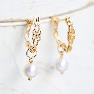 Hoop Stud Earring / Beaded Pendant / Set