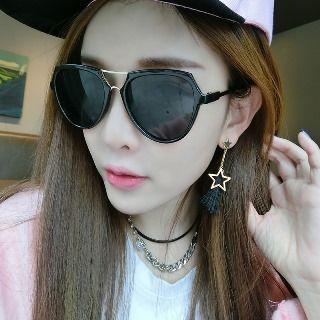 Chunky Frame Double-bridge Sunglasses