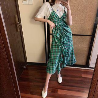 Irregular Ruffle Sleeveless Dress