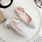 Glitter Block Heel Ankle Strap Pumps