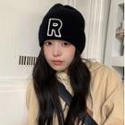 R Letter Knit Hat