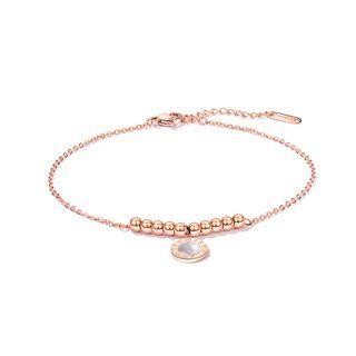 Simple Personality Plated Rose Gold Roman Numerals Geometric Round 316l Stainless Steel Anklet Rose Gold - One Size