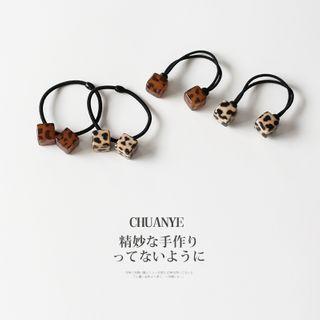 Leopard Print Dice Hair Tie
