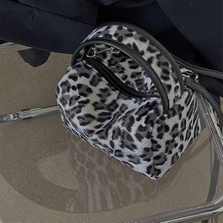 Leopard Print Lunch Bag Black & White - One Size