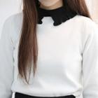 Contrast-collar Knit Shirt