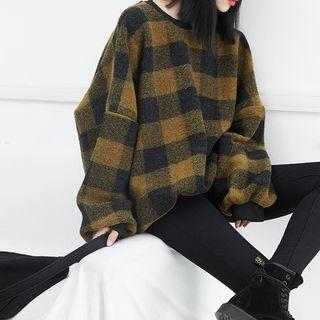 Loose-fit Plaid Pullover
