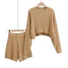 Set: Plain Knit Top + Knit Shorts