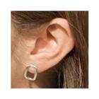 925 Sterling Silver Square Earring As Shown In Figure - One Size