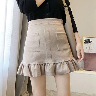 Mini Ruffle Trim A-line Skirt