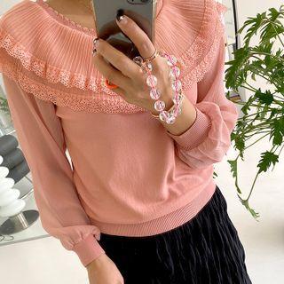 Laced Capelet Blouson Top