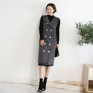 Double-breasted Tweed Vest Dress