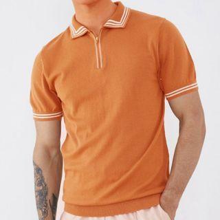 Short Sleeve Contrast-trim Polo Shirt