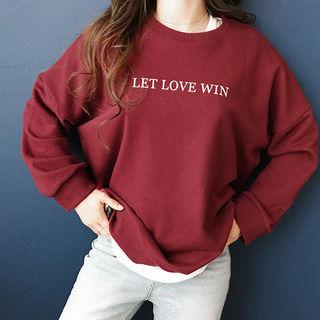 Lettering Colored Boxy-fit Sweatshirt