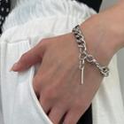Bar-pendant Bold Chain Bracelet Silver - One Size