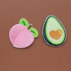Peach / Avocado Embroidered Patch / Brooch
