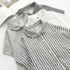 Plain / Plaid / Striped Dolman-sleeve Shirt
