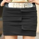 Embellished Faux Leather Mini Skirt