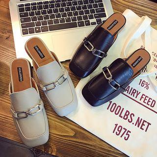 Chain Detail Loafer Mules
