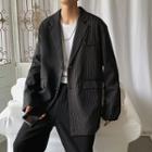 Striped Single Breasted Blazer
