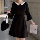 Bell-sleeve Collared A-line Dress (various Designs)