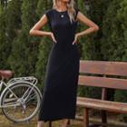 Sleeveless Slit Maxi T-shirt Dress