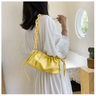 Chain Shirred Shoulder Bag
