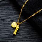 Pill Pendant Necklace 1585 - Gold - One Size