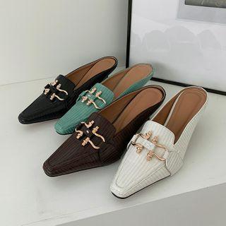 Kitten-heel Horsebit Mules