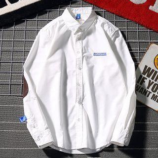 Letter Embroidered Applique Shirt