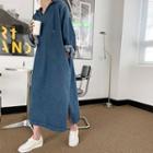 Denim Long Hoodie Dress