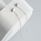 925 Sterling Silver Heart Dangle Earring 1 Pair - S925 Silver - One Size