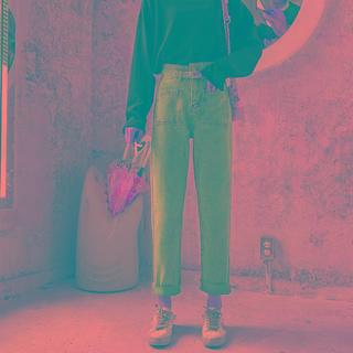 Belted Cropped Straight Leg Jeans