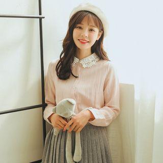 Crochet Collar Shirt