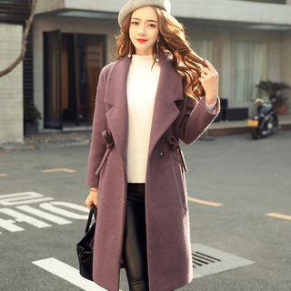 Notch Lapel Drawstring Waist Coat