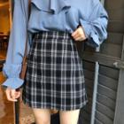 Fitted Plaid Mini Skirt