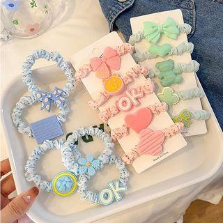 Set Of 5: Cartoon Fabric Hair Tie (various Designs)