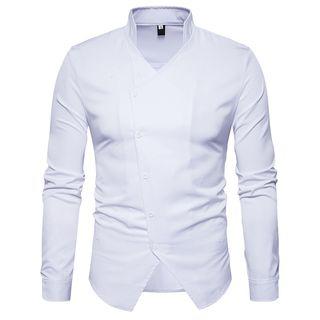 V-neck Side-button Shirt