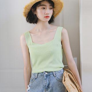 Knit Tank Top Avocado Green - One Size