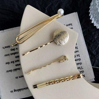 Set Of 5: Hair Clip (assorted Designs) Set Of 5 - Gold - One Size