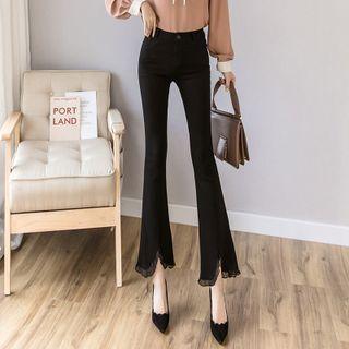 Frill Trim Flared Pants