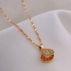 Shell Faux Pearl Pendant Necklace Gold - One Size