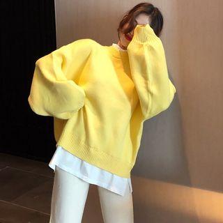 Mock Two-piece Knit Sweater / Harem Pants