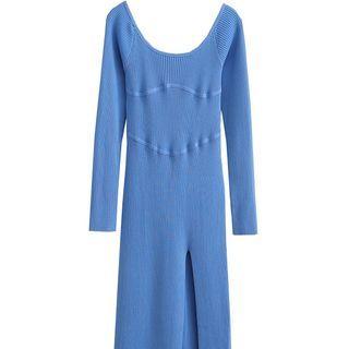 Slit Knit Midi Dress