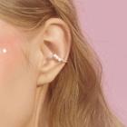 925 Sterling Silver Faux Pearl Cuff Earring As Shown In Figure - One Size