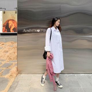 Tab-front Midi Shirtdress