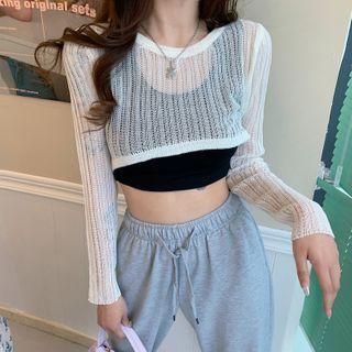 Cropped Tank Top / Long-sleeve Crop Top